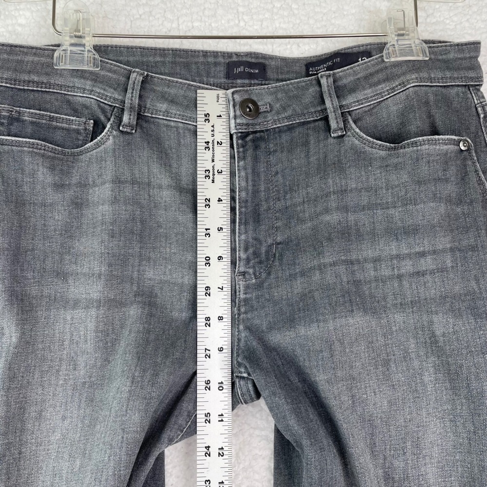 J. Jill Denim Authentic Fit Slim Ankle Grey Jeans Womens Size 12 Stretch - Picture 8 of 12